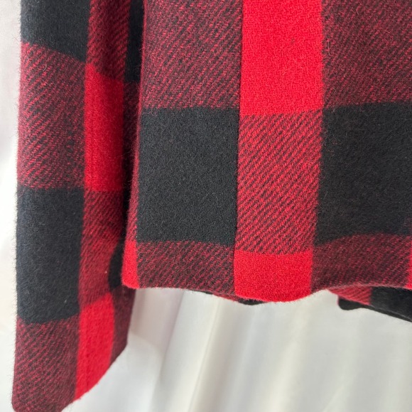 Relativity Red Black Buffalo‎ Plaid Wool Blend Peacoat Jacket PM Petite Medium - Picture 17 of 17